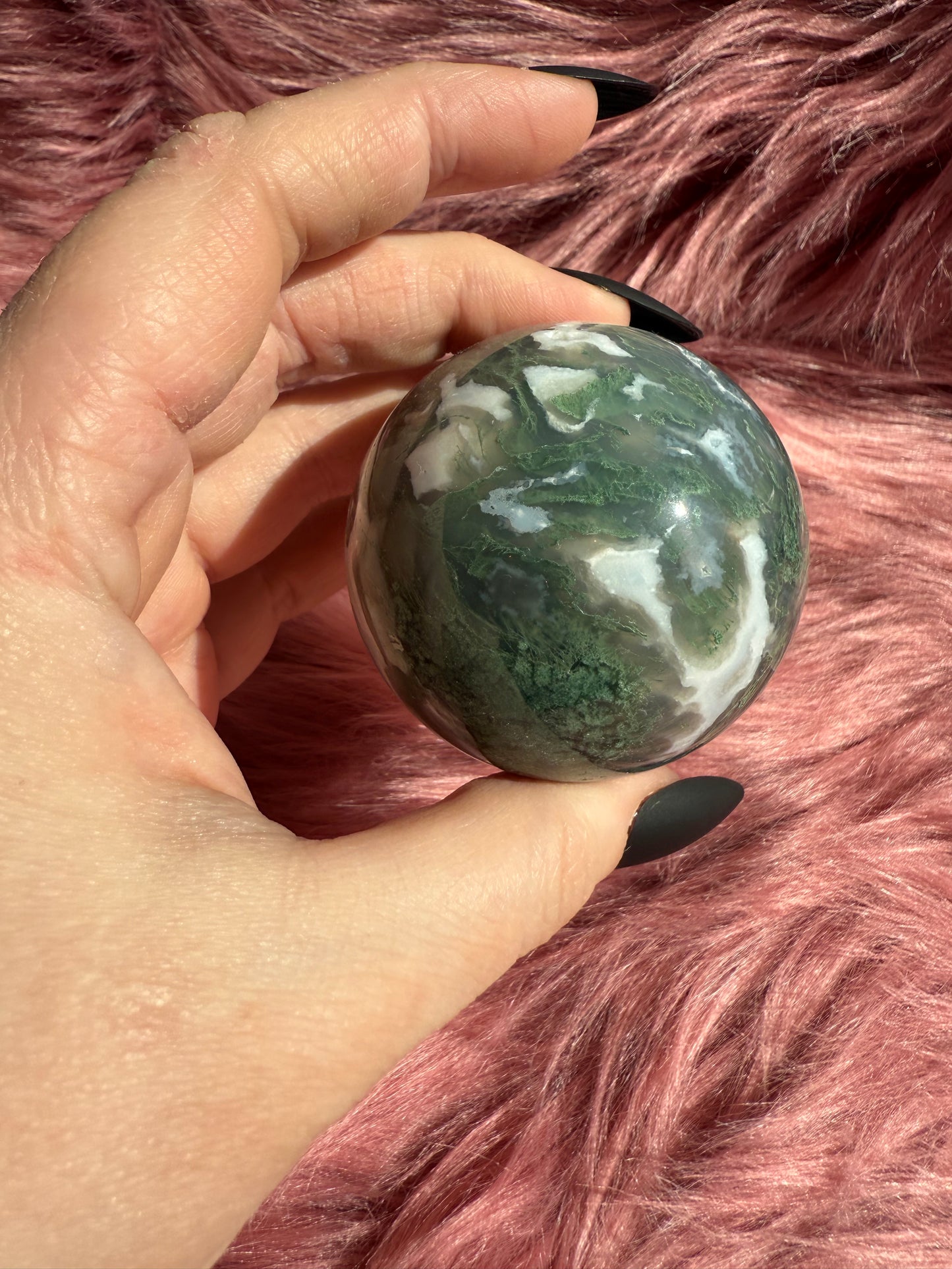 Stunning Moss Agate Crystal Sphere