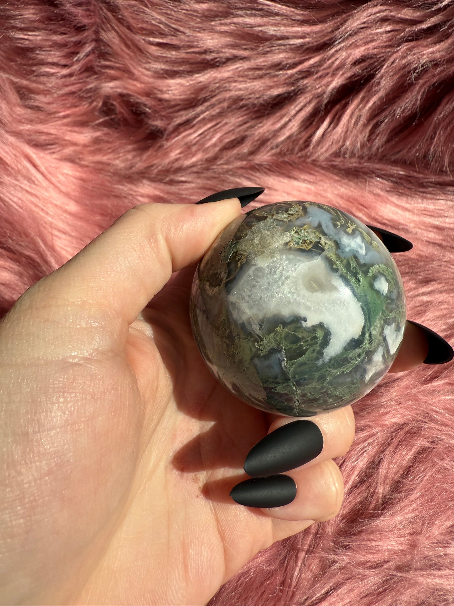 Stunning Moss Agate Crystal Sphere
