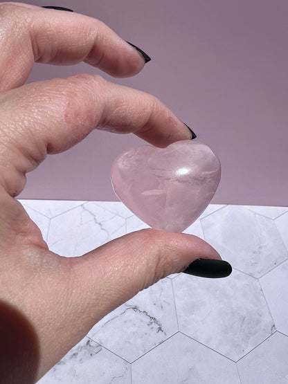 ONE (1) Stunning Flashy Small Rose Quartz Heart - Intuitively Selected