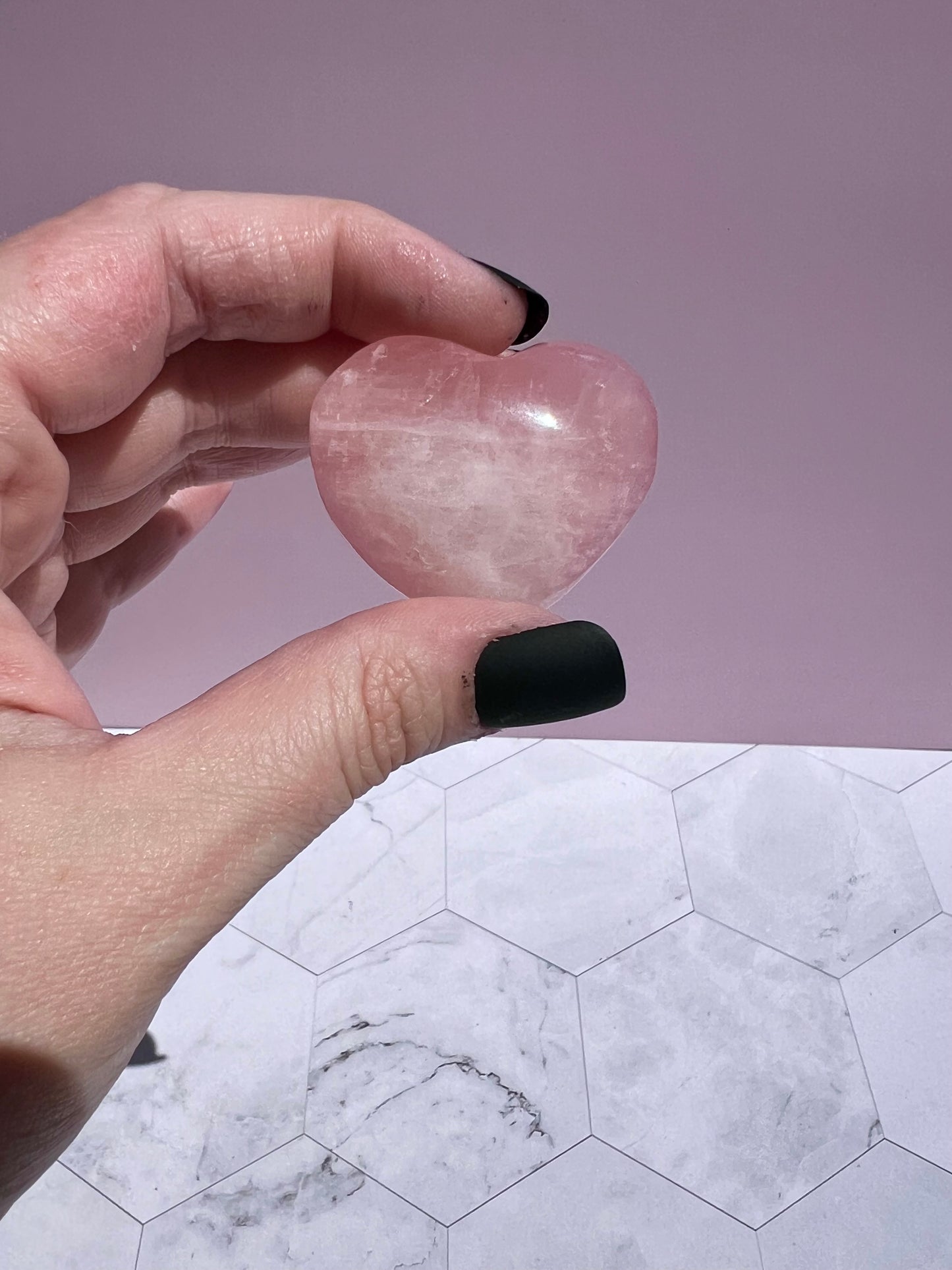 ONE (1) Stunning Flashy Small Rose Quartz Heart - Intuitively Selected