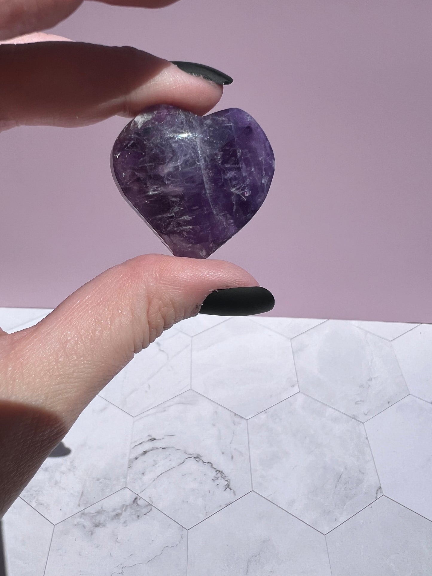 ONE (1) Stunning Small Amethyst Heart - Intuitively Selected