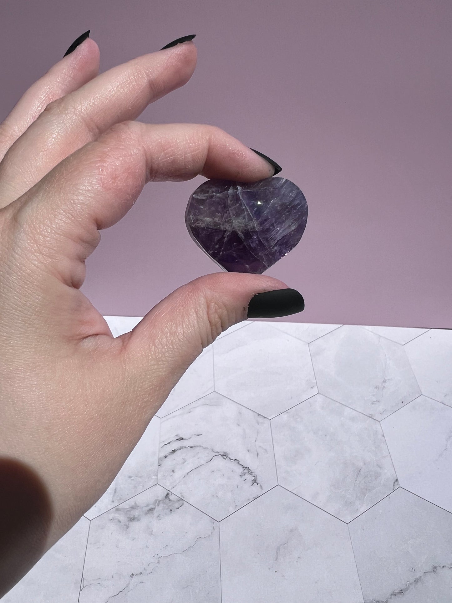 ONE (1) Stunning Small Amethyst Heart - Intuitively Selected