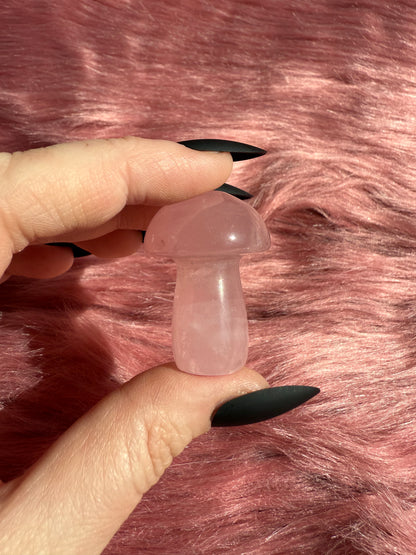 Stunning High Quality Small Rose Quartz Mushroom - A