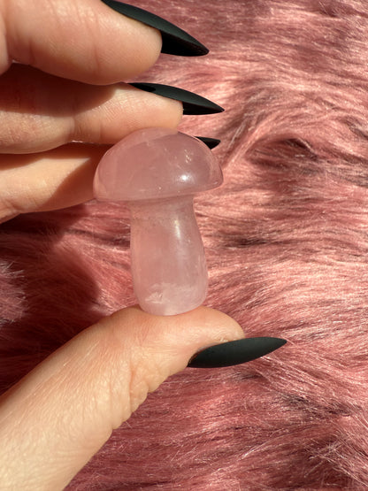 Stunning High Quality Small Rose Quartz Mushroom - A