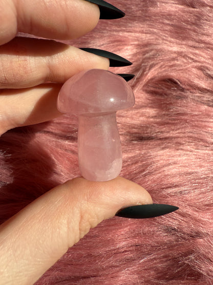 Stunning High Quality Small Rose Quartz Mushroom - A