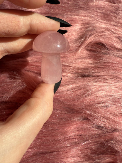 Stunning High Quality Small Rose Quartz Mushroom - A