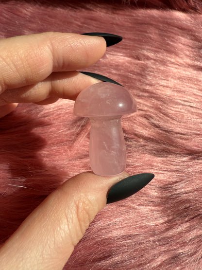 Stunning High Quality Small Rose Quartz Mushroom - B