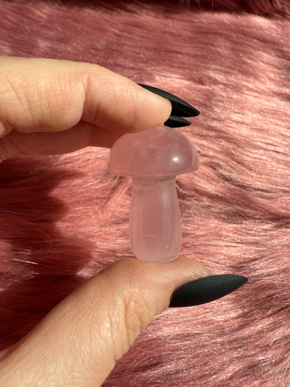 Stunning High Quality Small Rose Quartz Mushroom - B