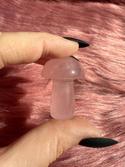 Stunning High Quality Small Rose Quartz Mushroom - B