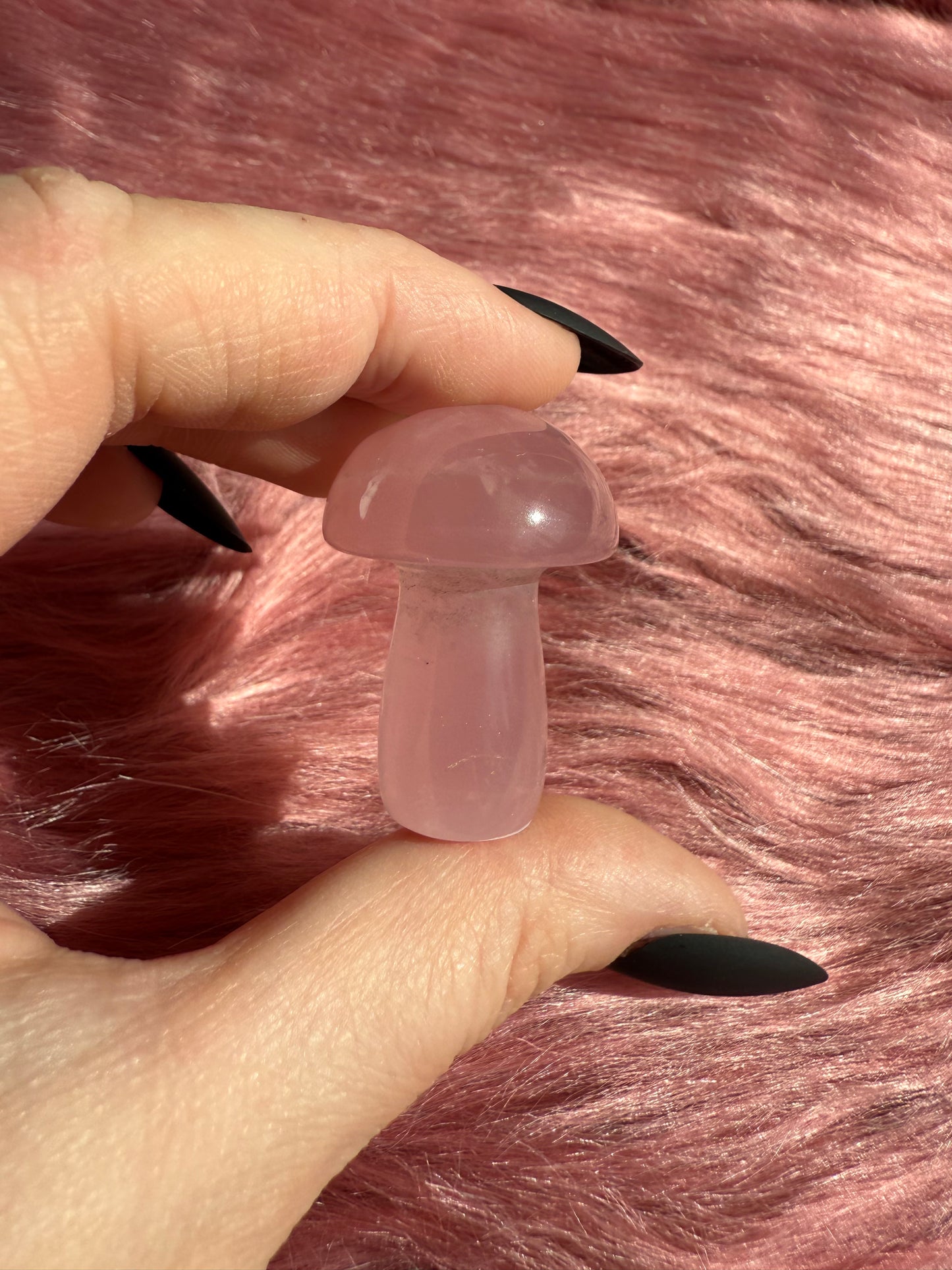 Stunning High Quality Small Rose Quartz Mushroom - B