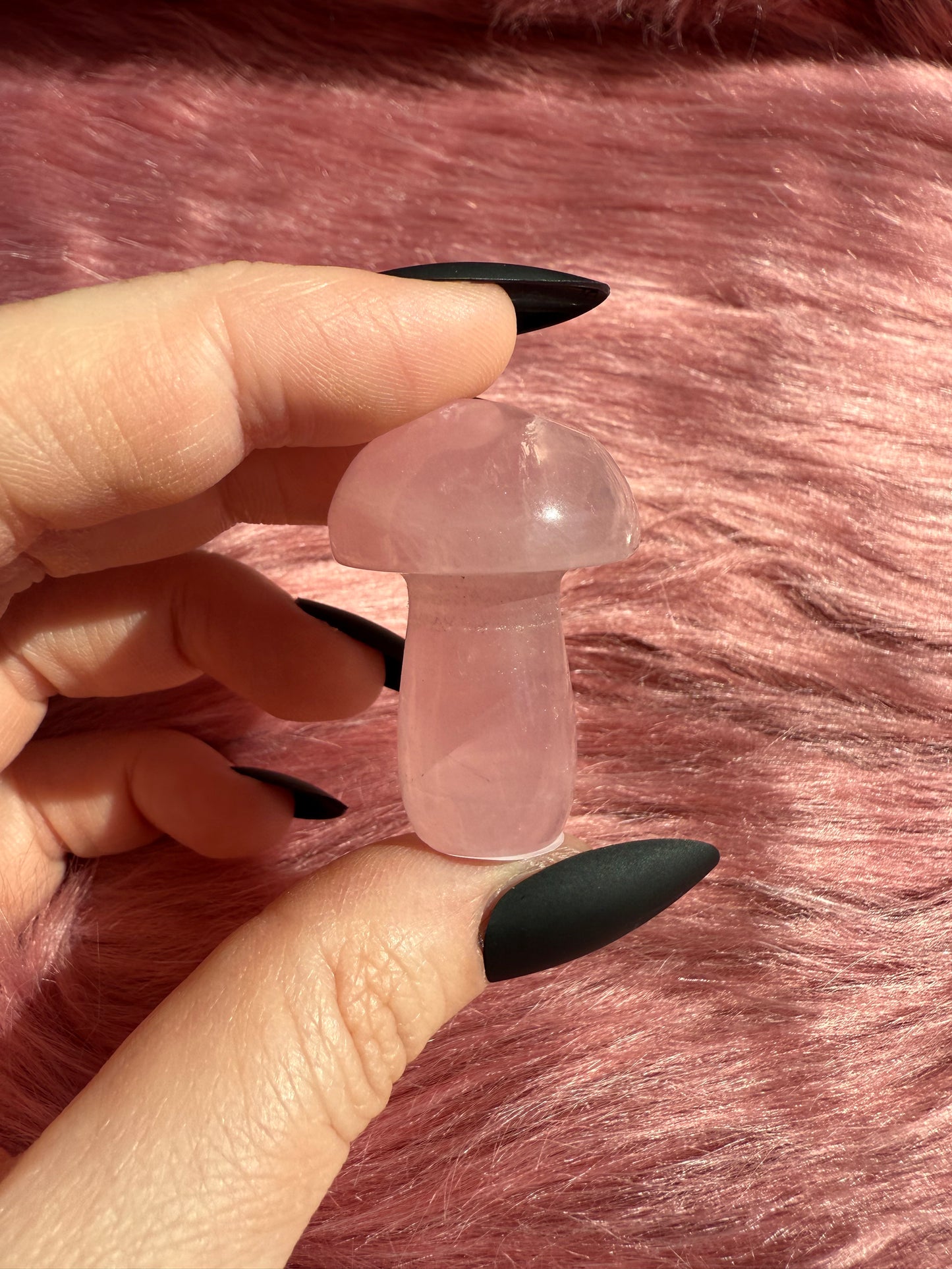 Stunning High Quality Small Rose Quartz Mushroom - C