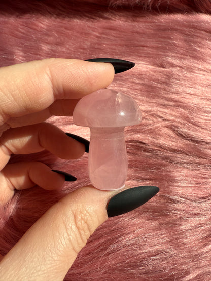 Stunning High Quality Small Rose Quartz Mushroom - C