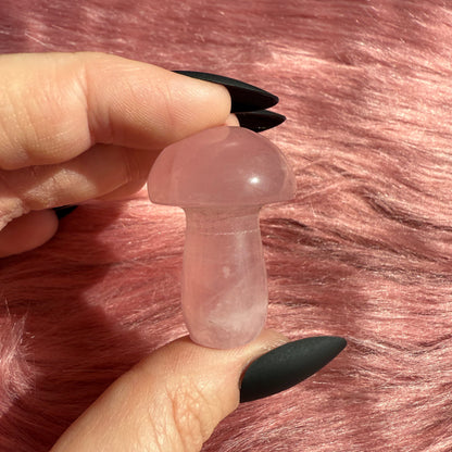 Stunning High Quality Small Rose Quartz Mushroom - C