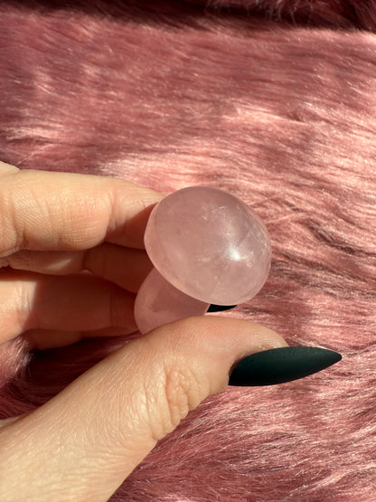Stunning High Quality Small Rose Quartz Mushroom - C