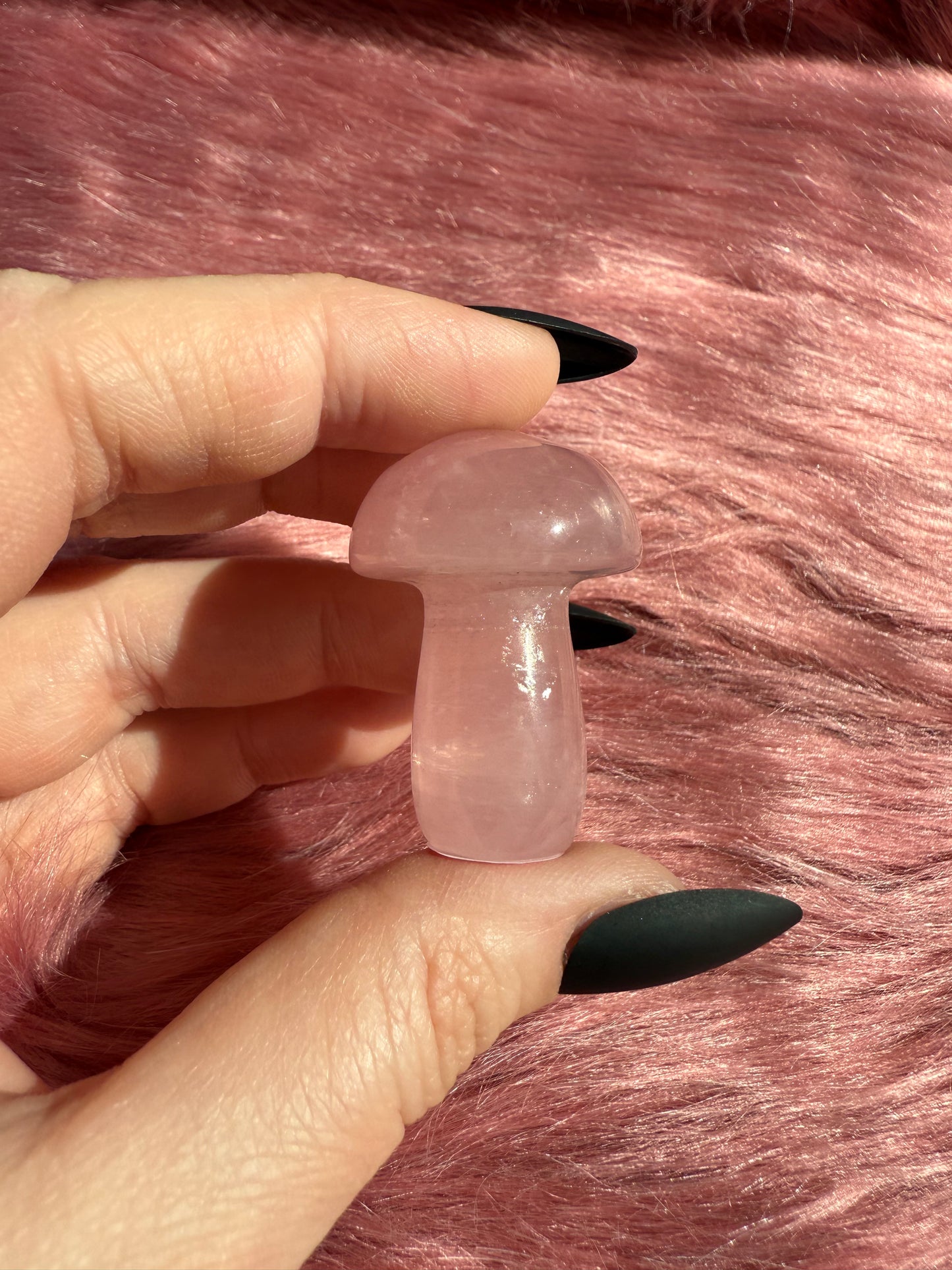 Stunning High Quality Small Rose Quartz Mushroom - C