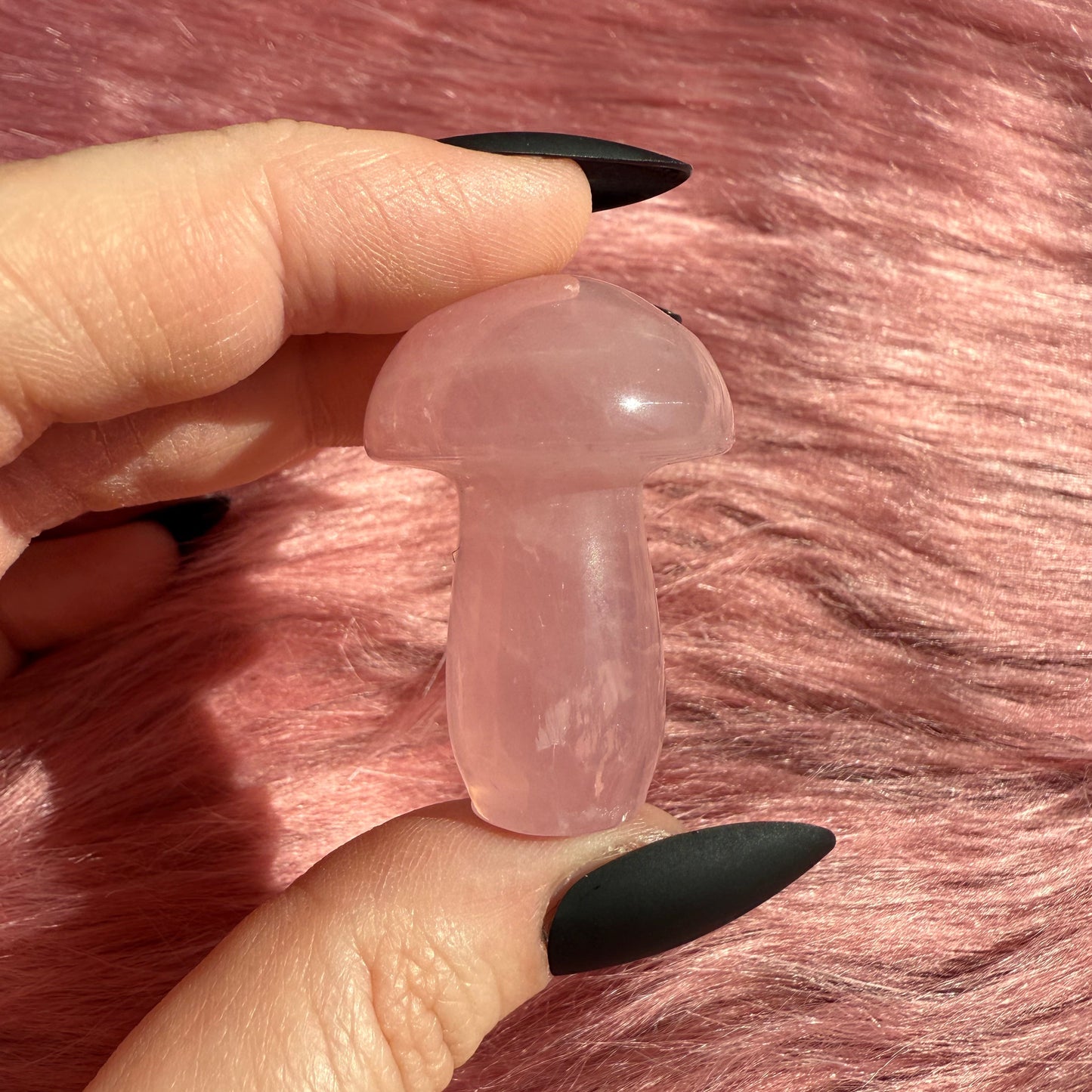 Stunning High Quality Small Rose Quartz Mushroom - D