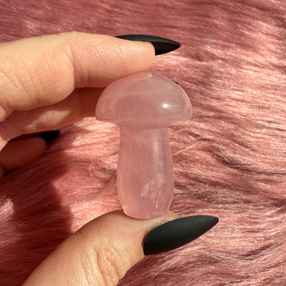 Stunning High Quality Small Rose Quartz Mushroom - D
