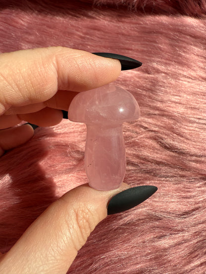 Stunning High Quality Small Rose Quartz Mushroom - D