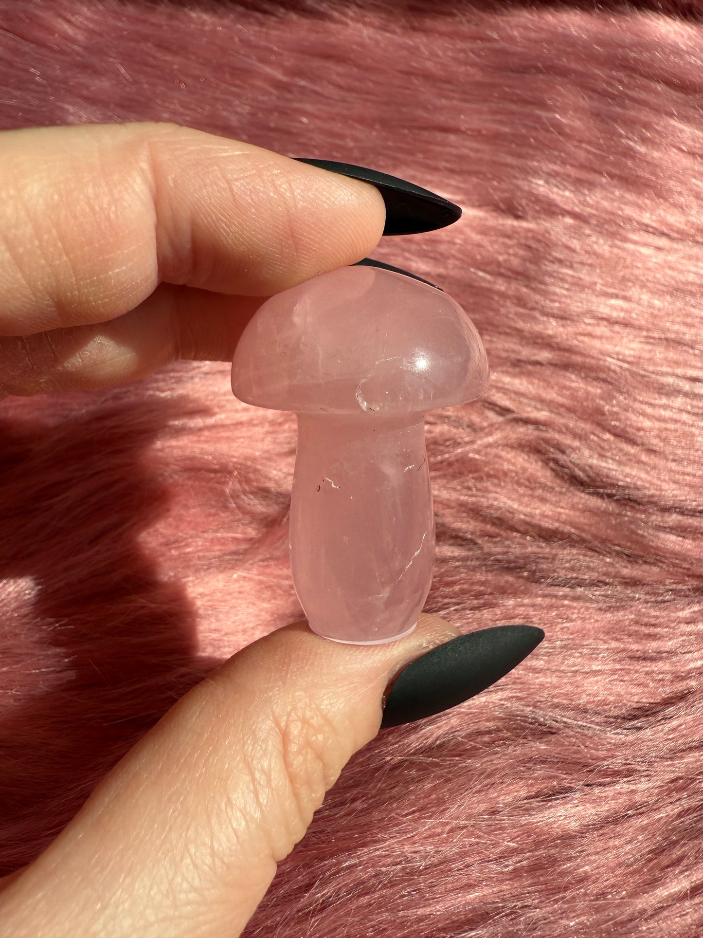 Stunning High Quality Small Rose Quartz Mushroom - D