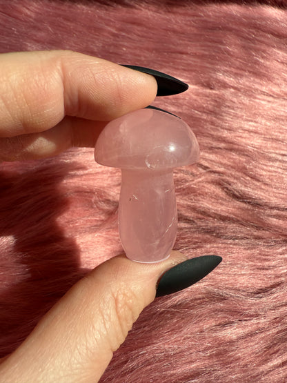 Stunning High Quality Small Rose Quartz Mushroom - D