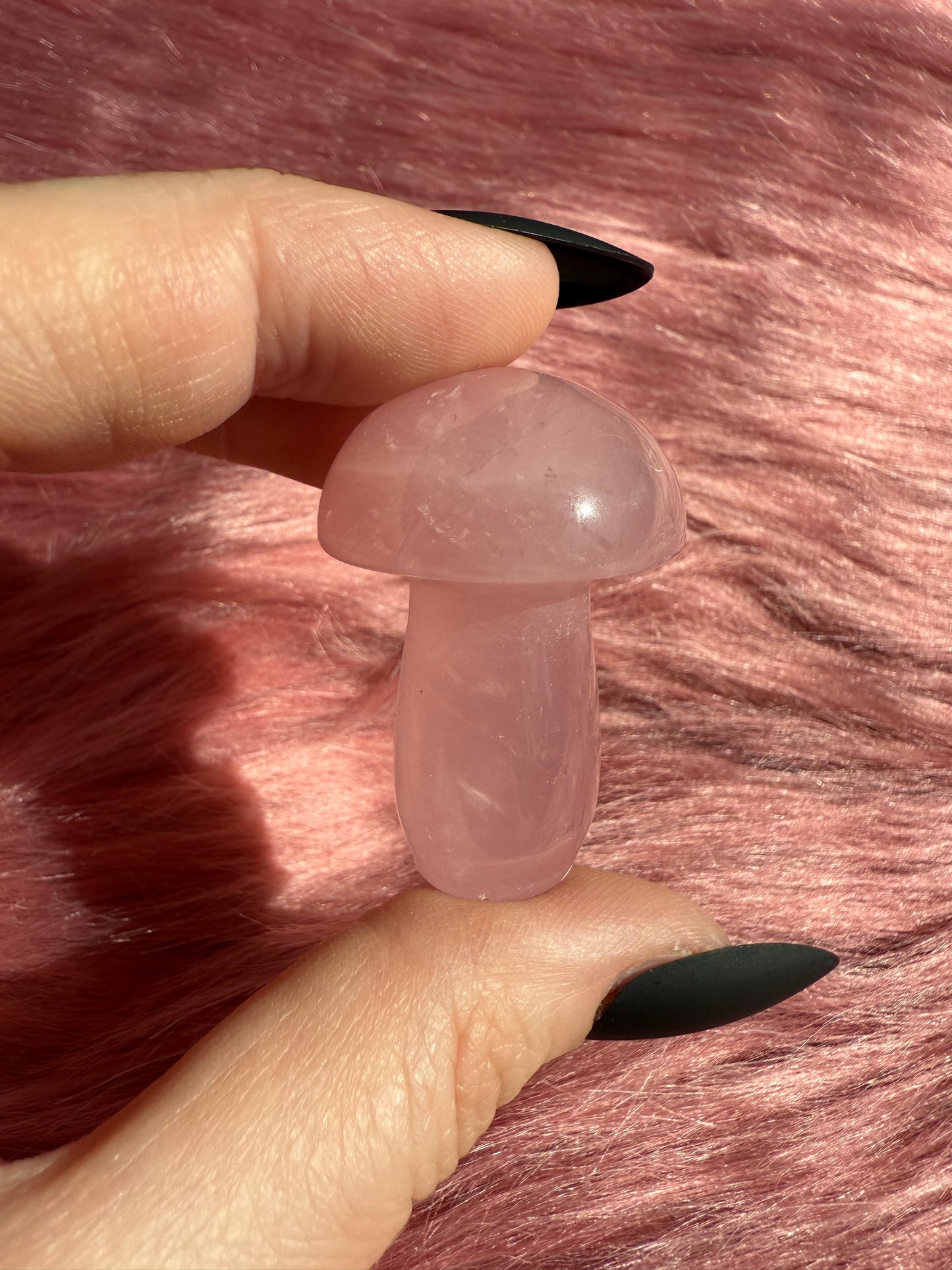 Stunning High Quality Small Rose Quartz Mushroom - D