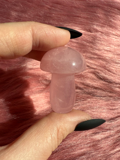 Stunning High Quality Small Rose Quartz Mushroom - D