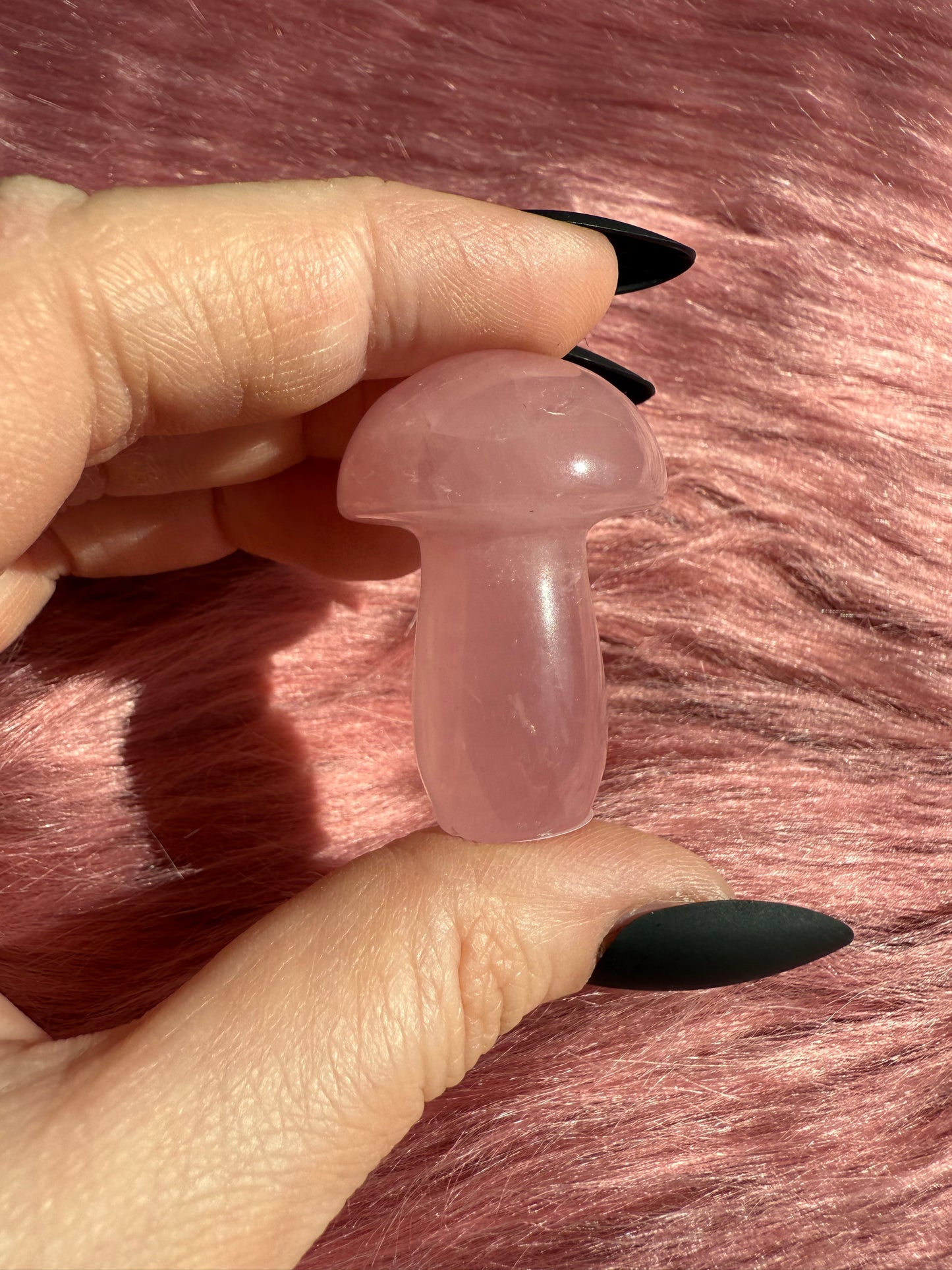 Stunning High Quality Small Rose Quartz Mushroom - D