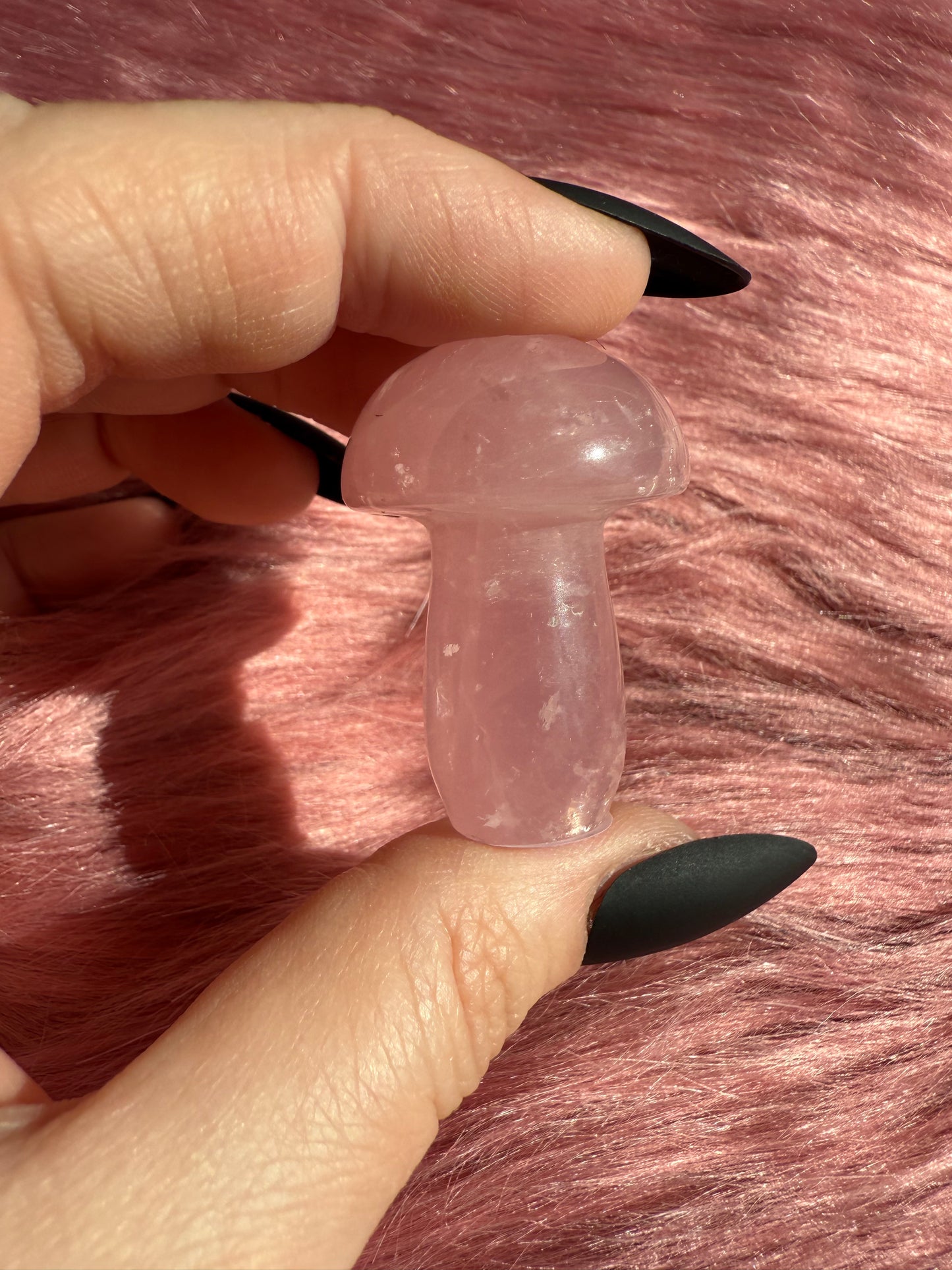 Stunning High Quality Small Rose Quartz Mushroom - D