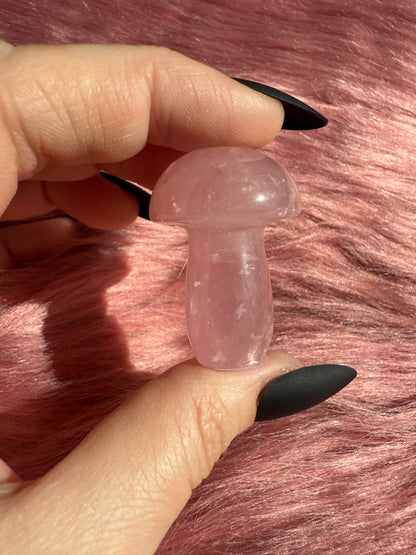 Stunning High Quality Small Rose Quartz Mushroom - D