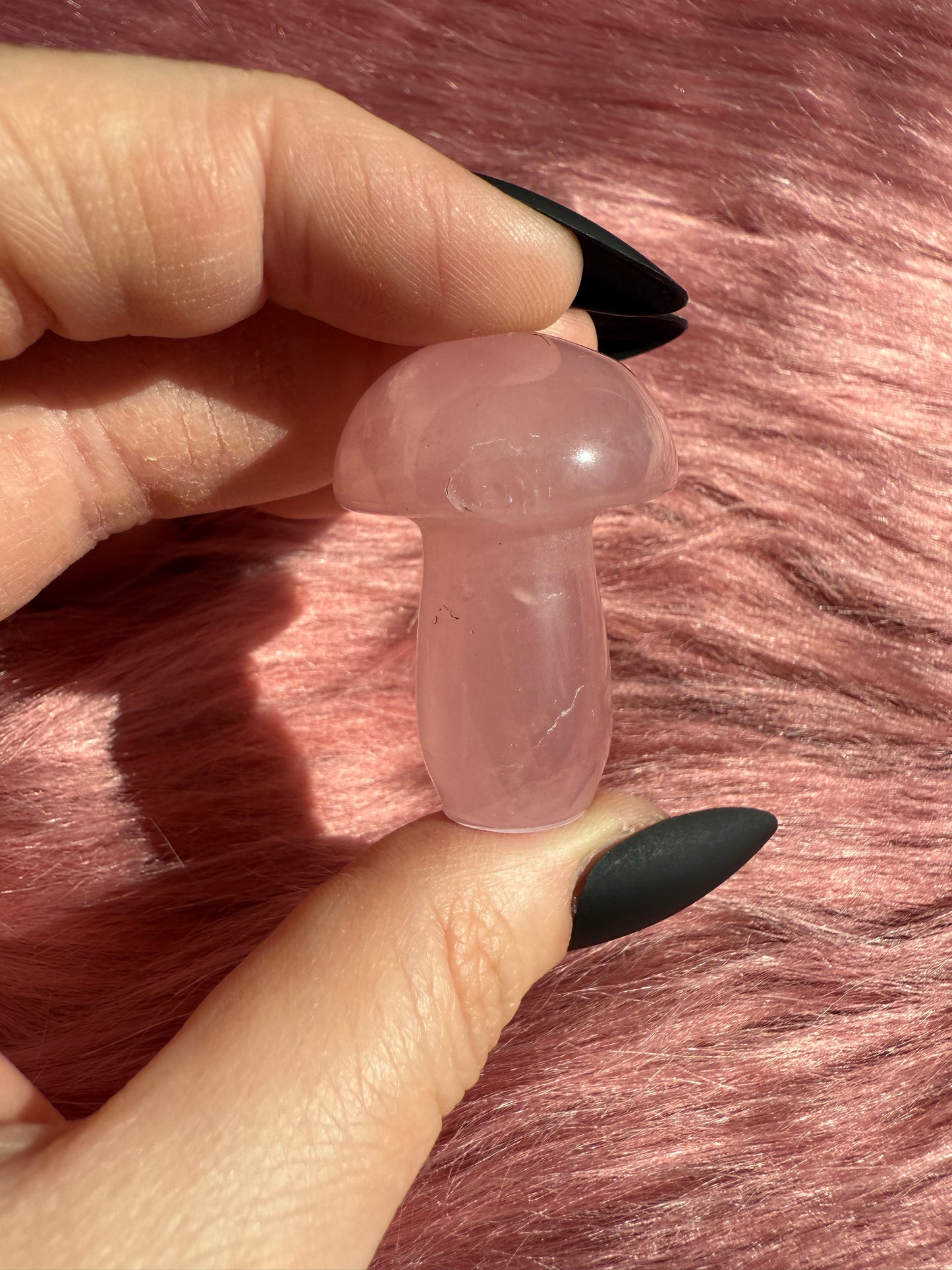 Stunning High Quality Small Rose Quartz Mushroom - D