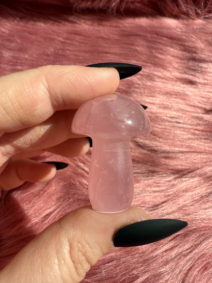 Stunning High Quality Small Rose Quartz Mushroom - F