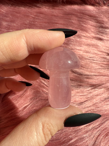 Stunning High Quality Small Rose Quartz Mushroom - F