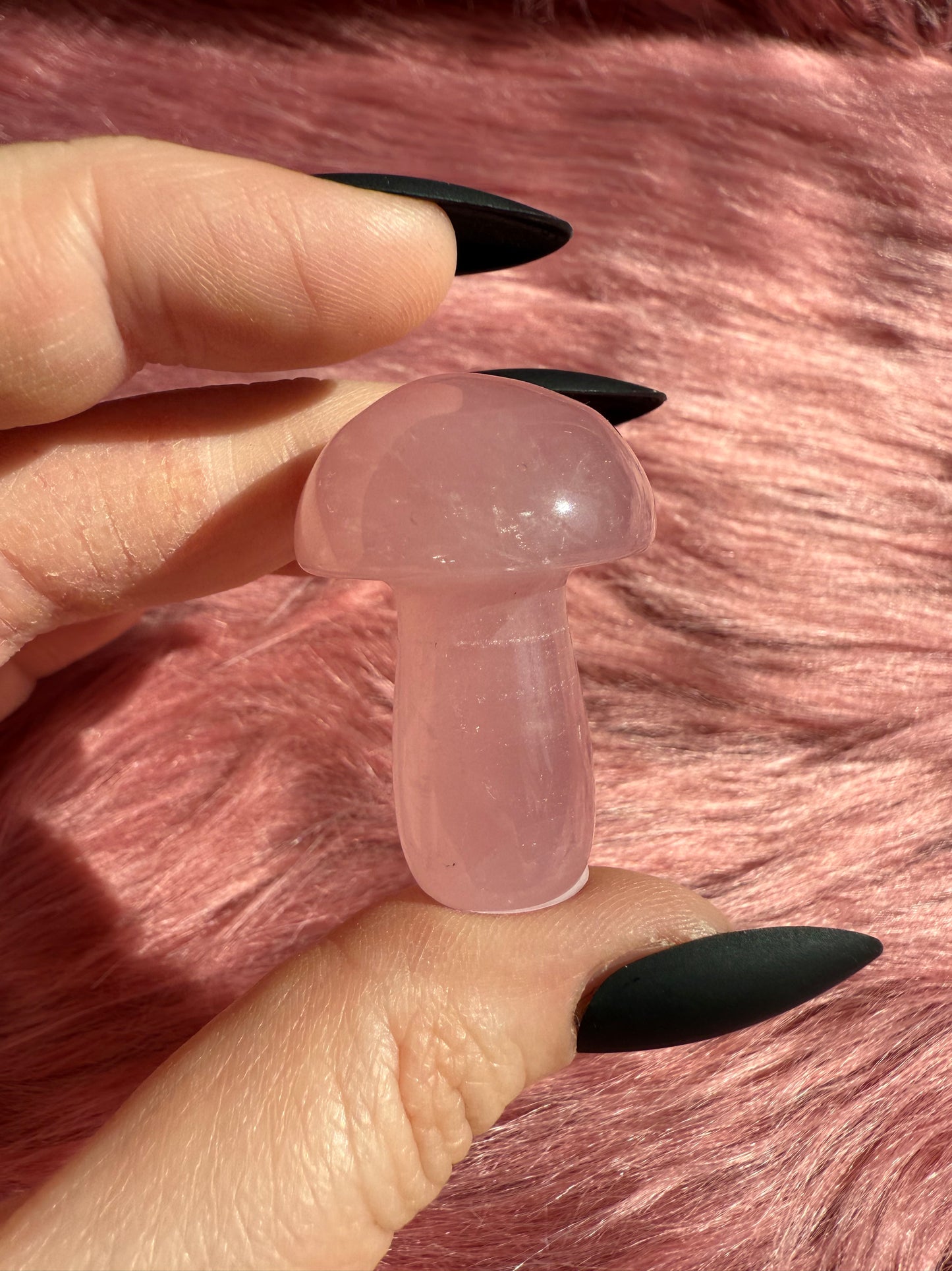 Stunning High Quality Small Rose Quartz Mushroom - F