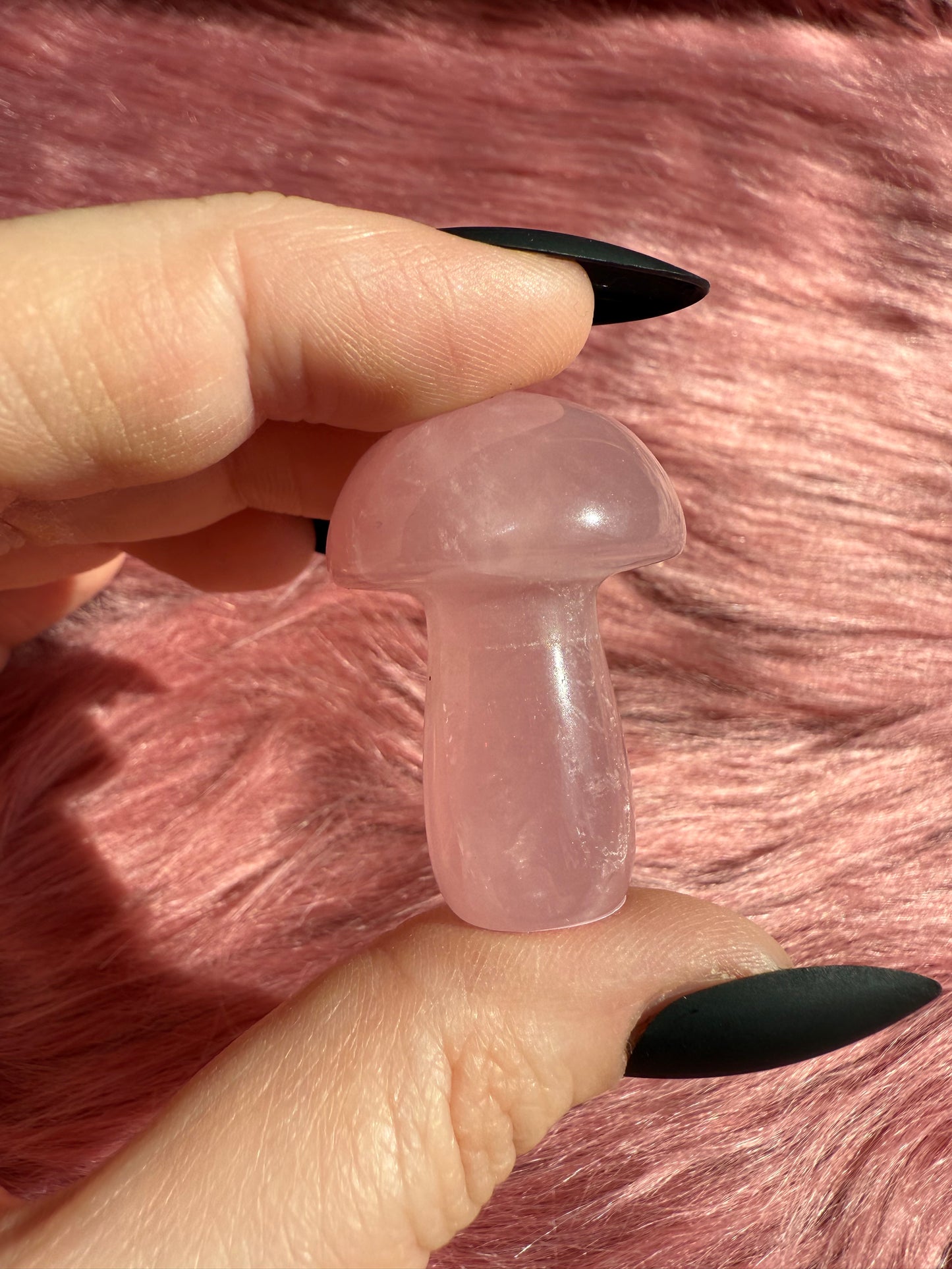 Stunning High Quality Small Rose Quartz Mushroom - F