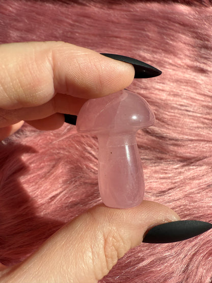 Stunning High Quality Small Rose Quartz Mushroom - F