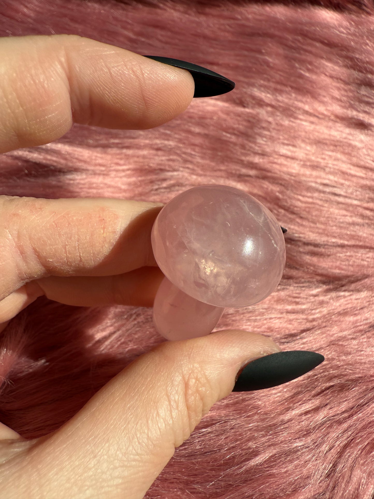 Stunning High Quality Small Rose Quartz Mushroom - F