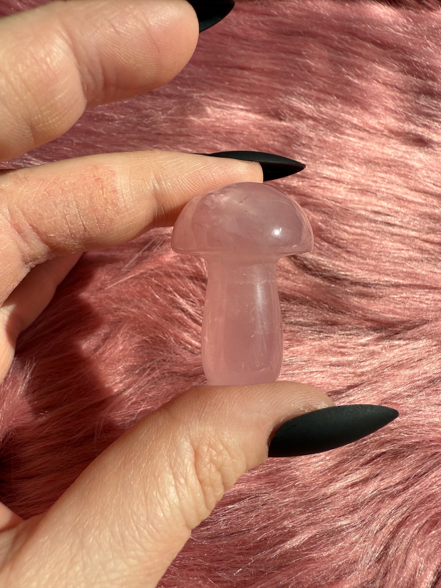 Stunning High Quality Small Rose Quartz Mushroom - F