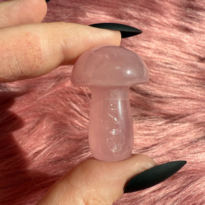 Stunning High Quality Small Rose Quartz Mushroom - F