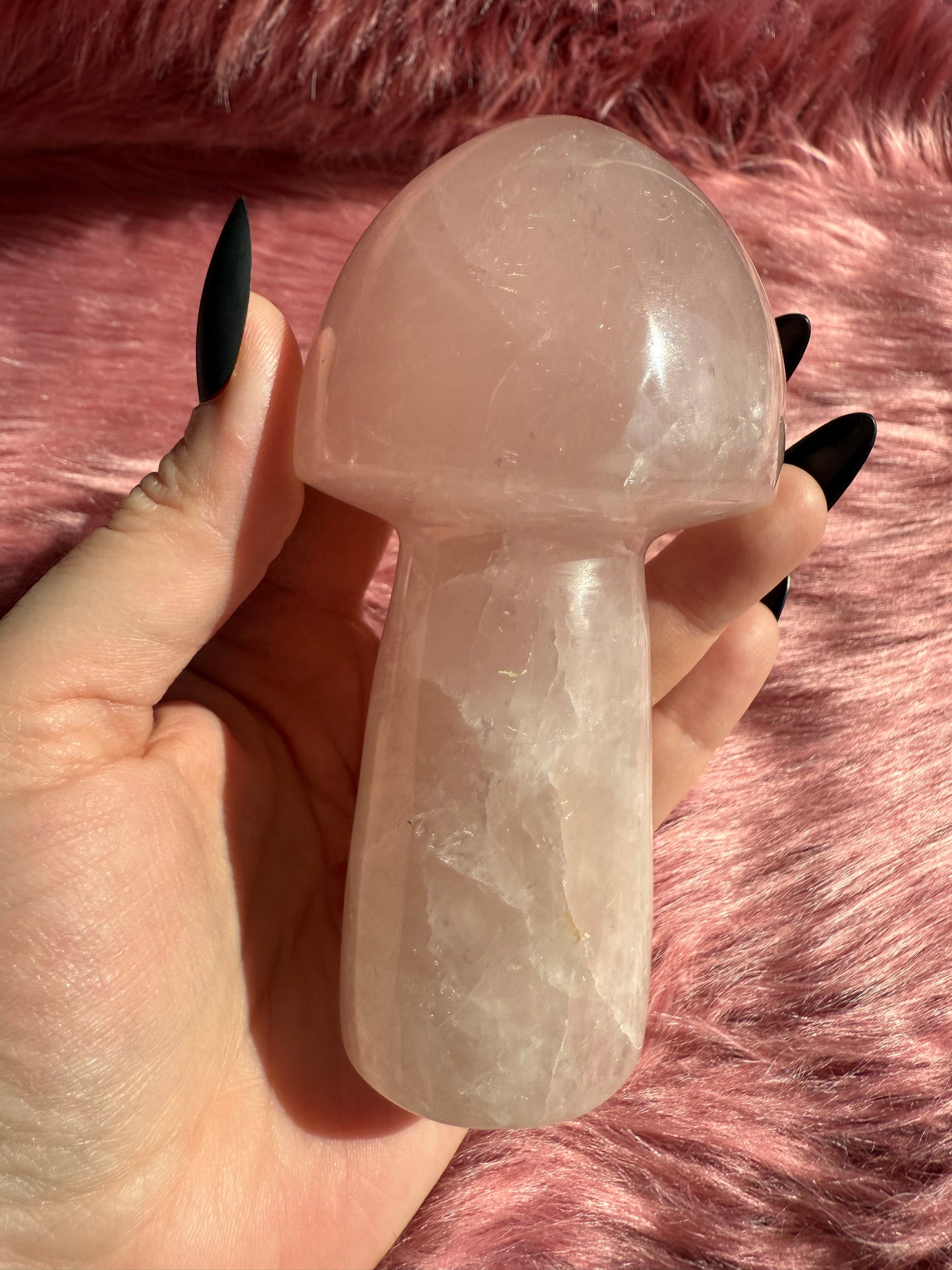 Stunning High Quality Jumbo Rose Quartz Mushroom - K