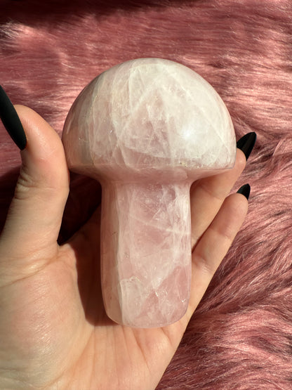 Stunning High Quality Jumbo Rose Quartz Mushroom - D