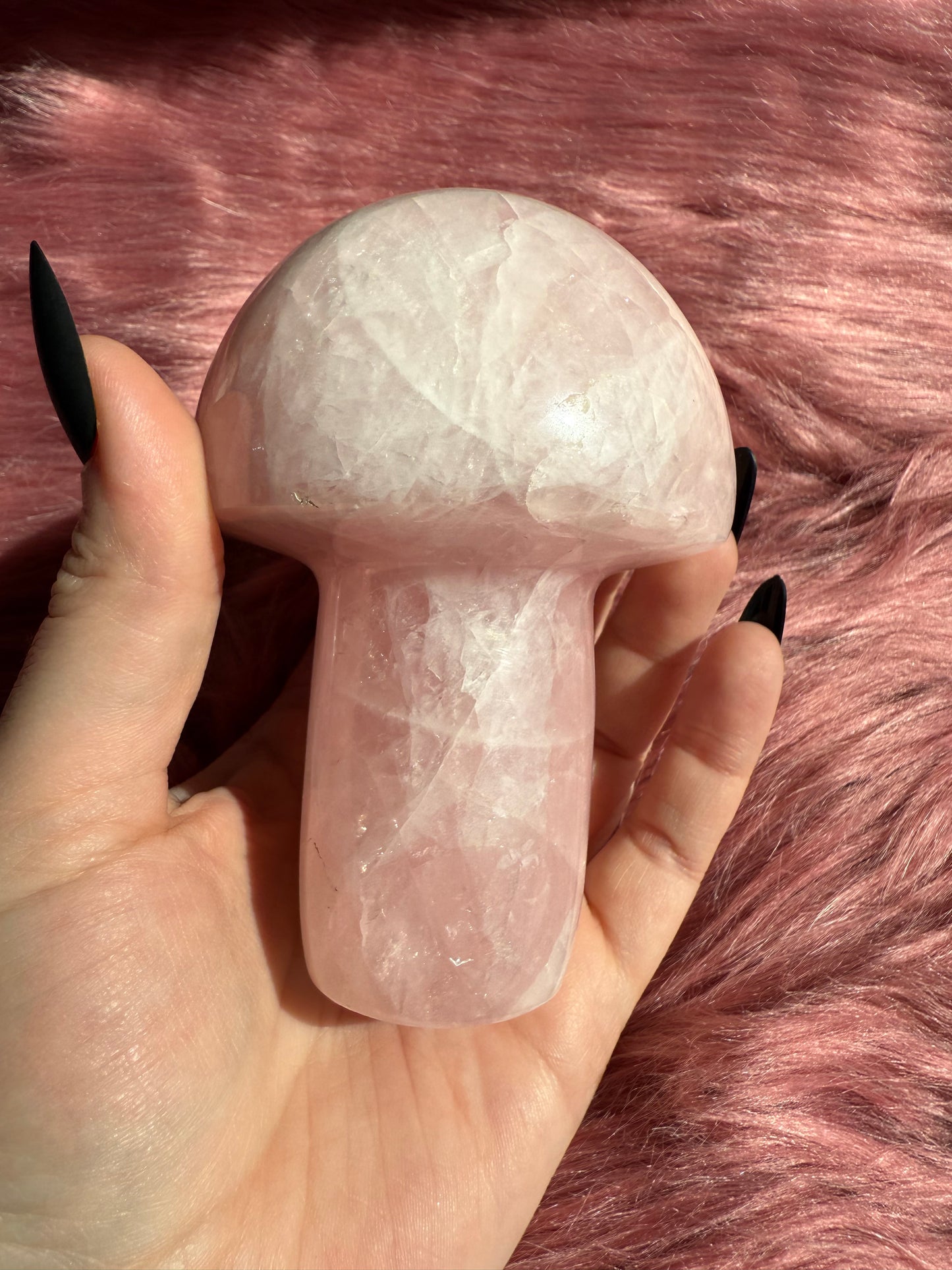 Stunning High Quality Jumbo Rose Quartz Mushroom - D