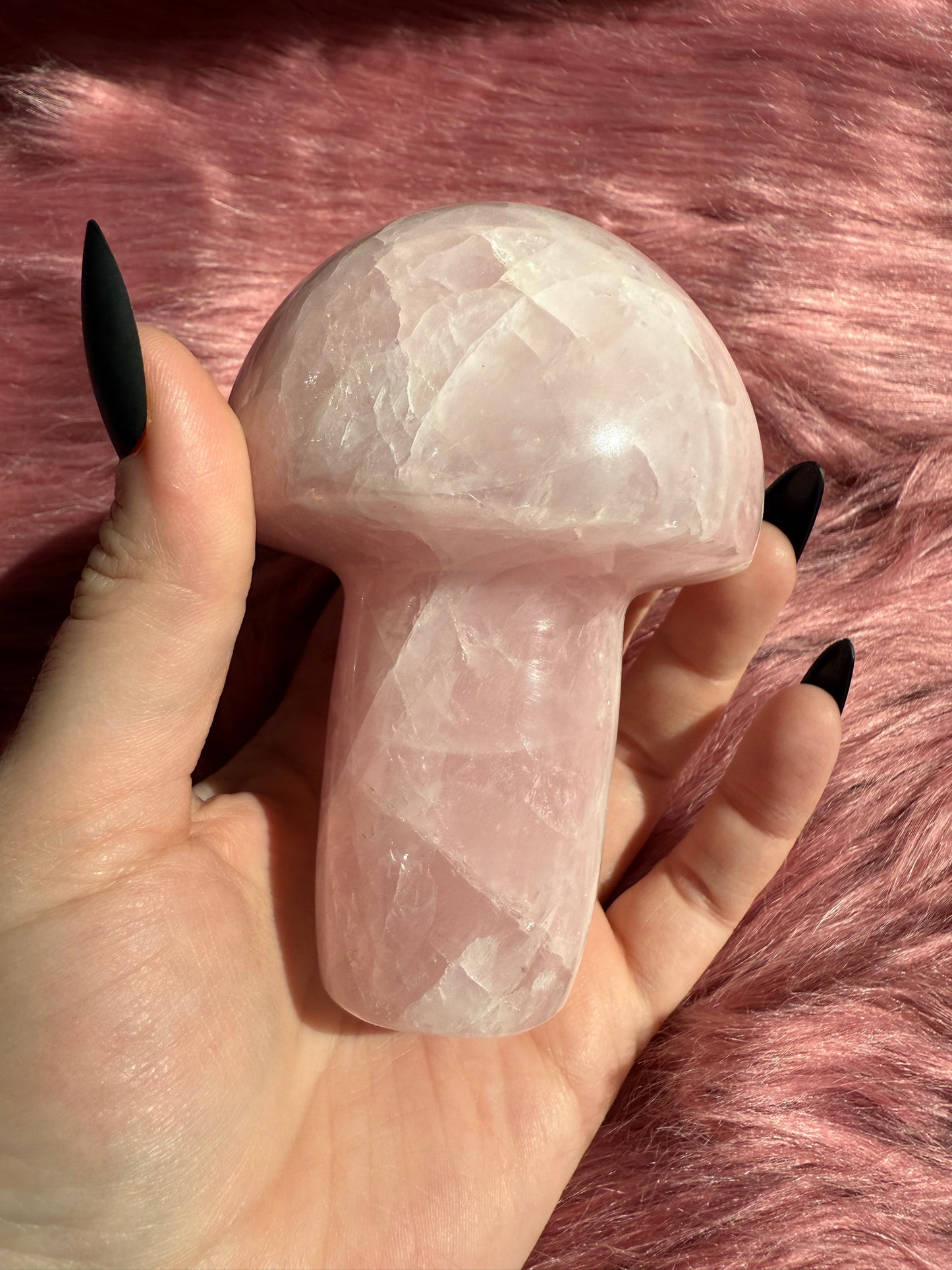 Stunning High Quality Jumbo Rose Quartz Mushroom - D