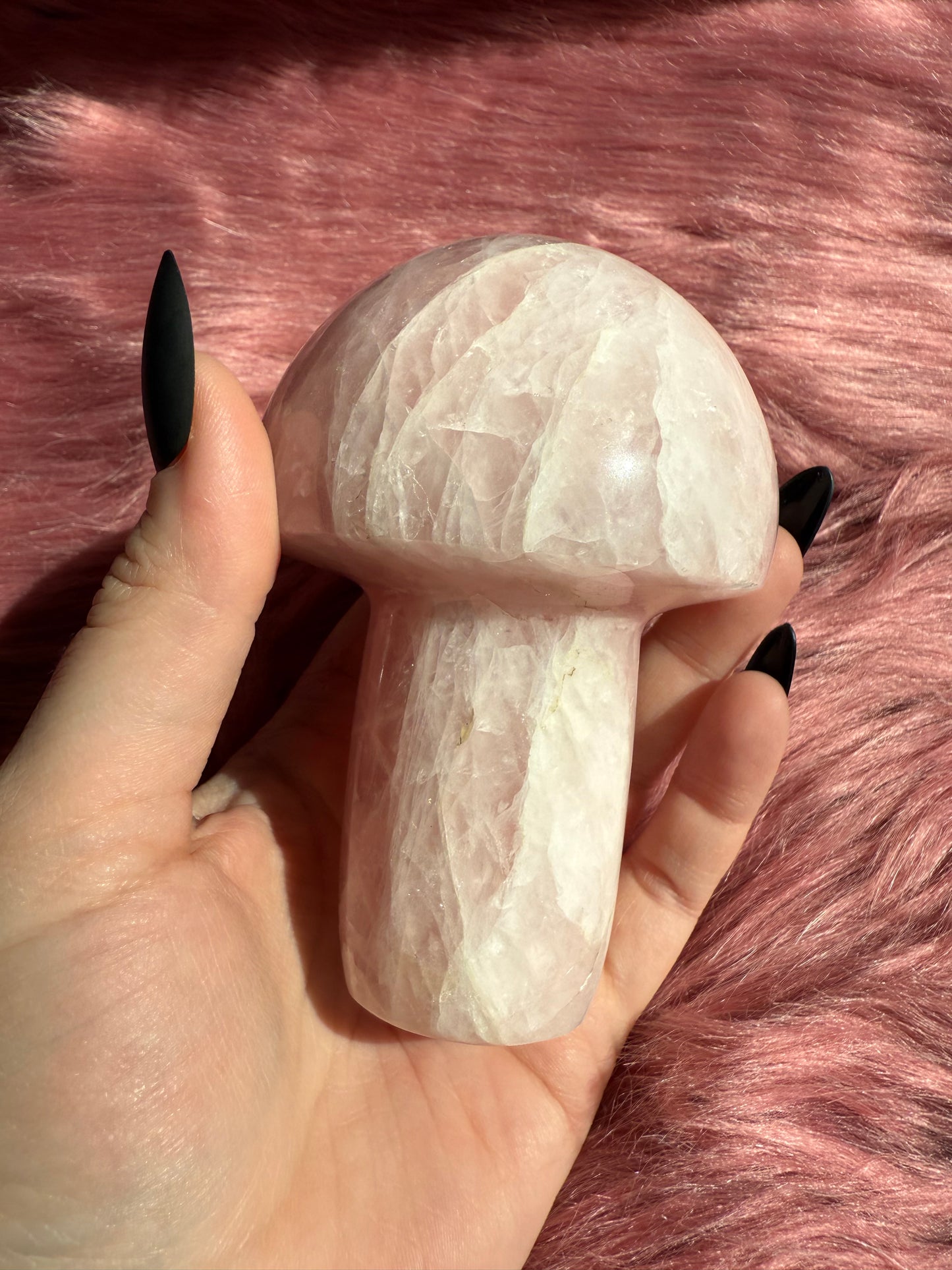Stunning High Quality Jumbo Rose Quartz Mushroom - D