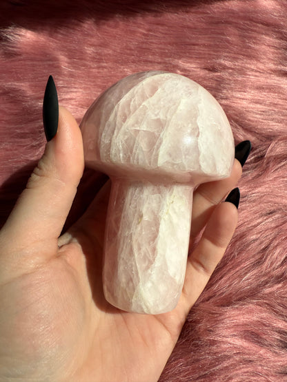 Stunning High Quality Jumbo Rose Quartz Mushroom - D