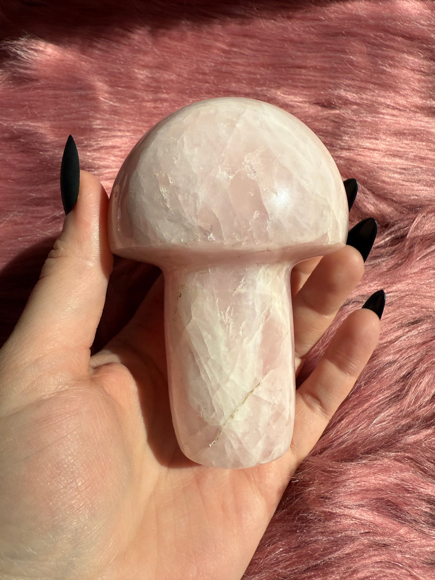 Stunning High Quality Jumbo Rose Quartz Mushroom - D