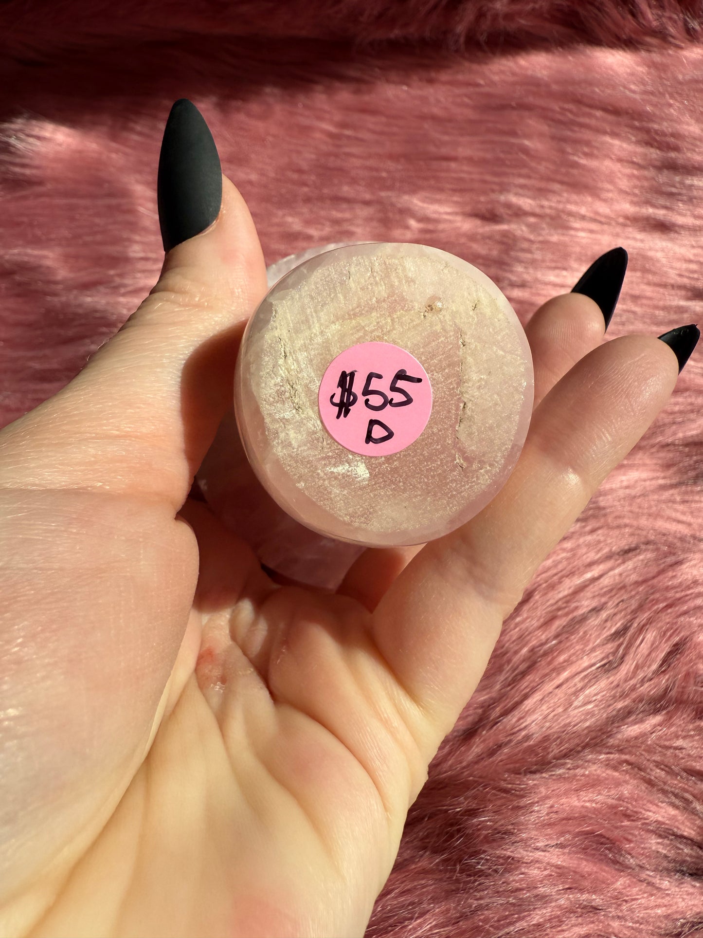 Stunning High Quality Jumbo Rose Quartz Mushroom - D