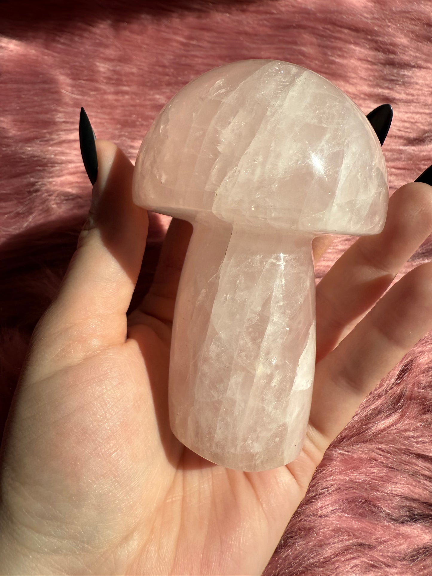 Stunning High Quality Jumbo Rose Quartz Mushroom - J