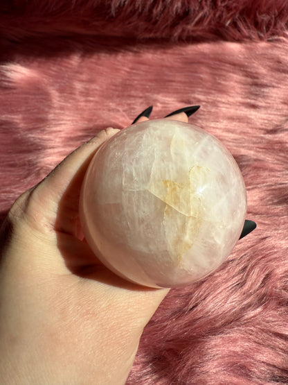 Stunning High Quality Jumbo Rose Quartz Mushroom - H
