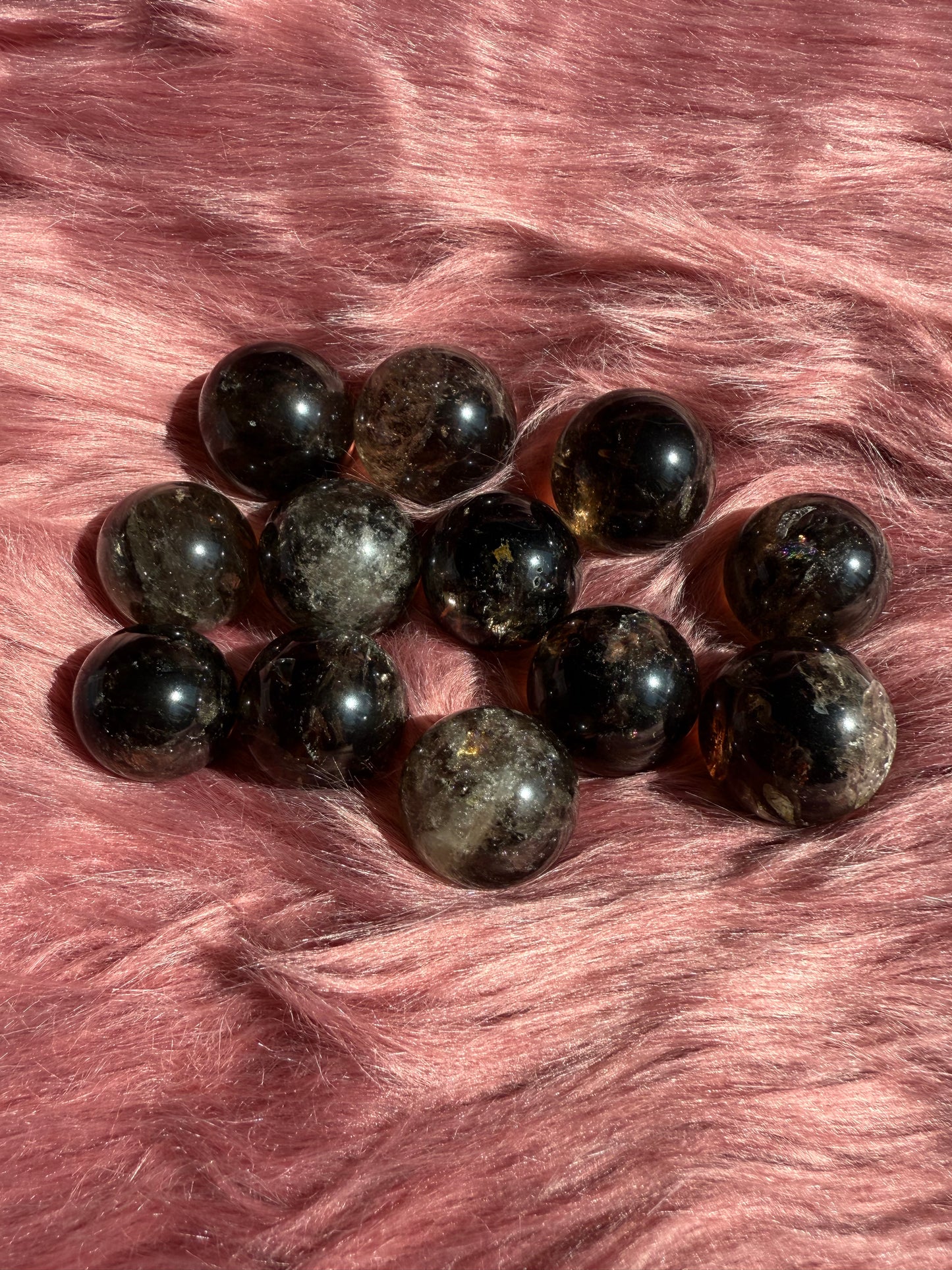 ONE (1) Stunning Flashy Heat Treated Smoky Quartz Sphere - Intuitively Selected