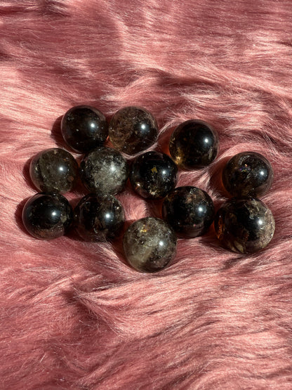 ONE (1) Stunning Flashy Heat Treated Smoky Quartz Sphere - Intuitively Selected